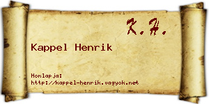 Kappel Henrik névjegykártya